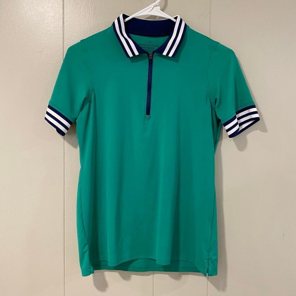 Vineyard Vines Performance Polo XXS – Green Zip Front Active Shirt